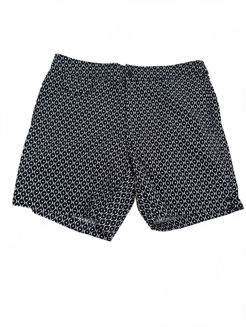 J.Crew | Men’s Blue White Geometric Pattern Swim Trunks Back Pocket Size 33